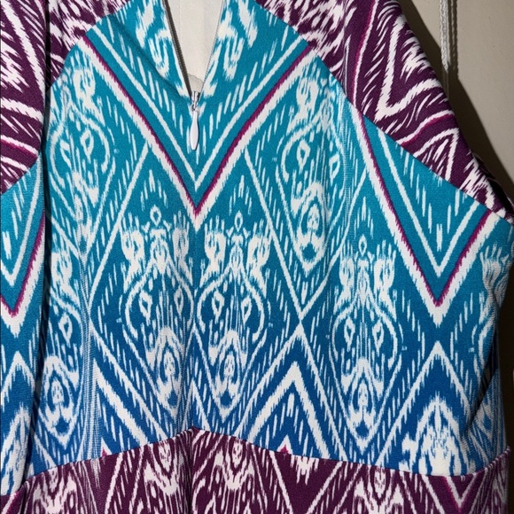 NWT wisp petites blue and Purple Patterned Dress size: 12P - Picture 8 of 9